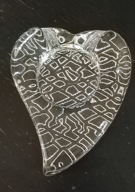 Image 1 of Vintage thick glass ashtray, Scandinavian design, 1960s-70s