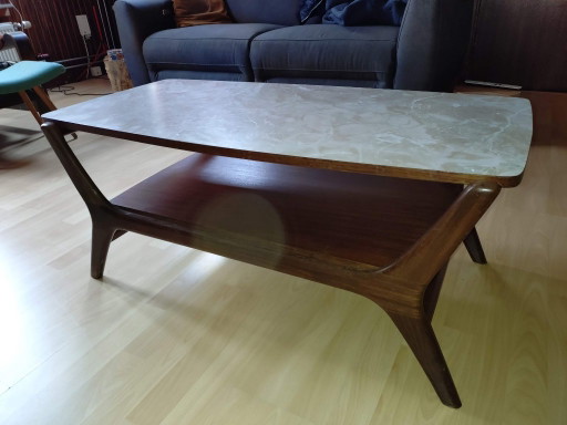 Vintage Couchtisch aus Holz von Louis Van Teeffelen