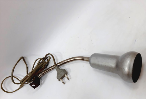 Image 1 of Faro d'epoca in lampada grigia, faretto, lampada tornita, illuminazione industriale