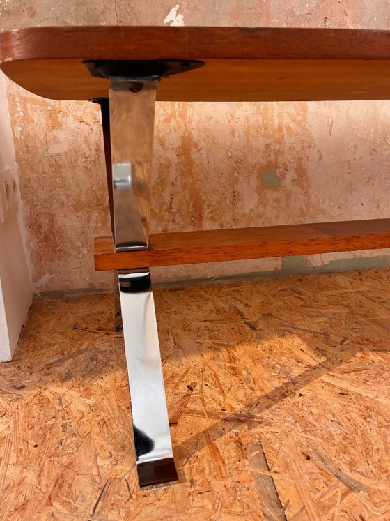 Vintage salontafel van hout en keramische tegels in de stijl van Adri Belarti. – Ceramic, Metal (photo 3 of 9)