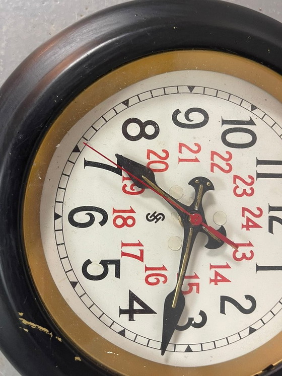 Raro Orologio da parete Bauhaus Siemens Halske 24 ore. Germania, anni '30. Rif. DO2001 – Glass (photo 4 of 15)
