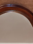 Vintage oval mirror in stained wood – 66 × 48.5 cm