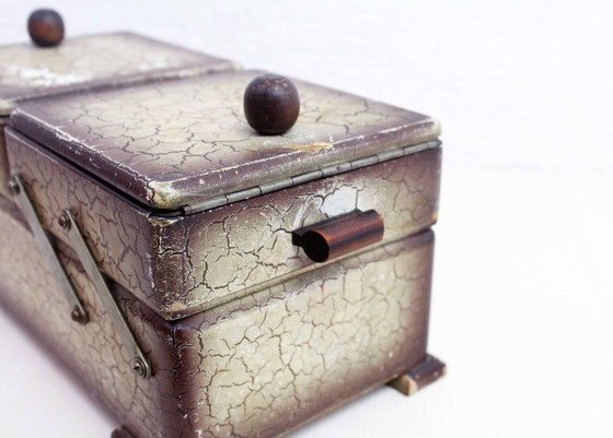 Image 1 of Macchina da cucire da tavolo, scatola da cucito vintage