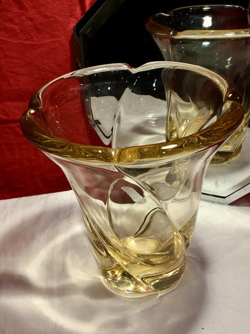 DAUM Nancy Rare et Imposant Vase en Cristal 