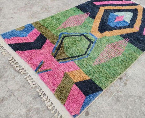 Tapis Berbère À Motifs Colorés Traditionnel Artisanal 140/260 Cm – Aime Té, Wool (photo 3 of 9)