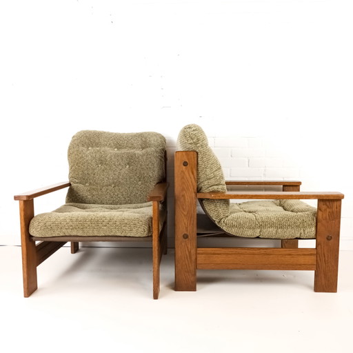 2x vintage sling back armchair