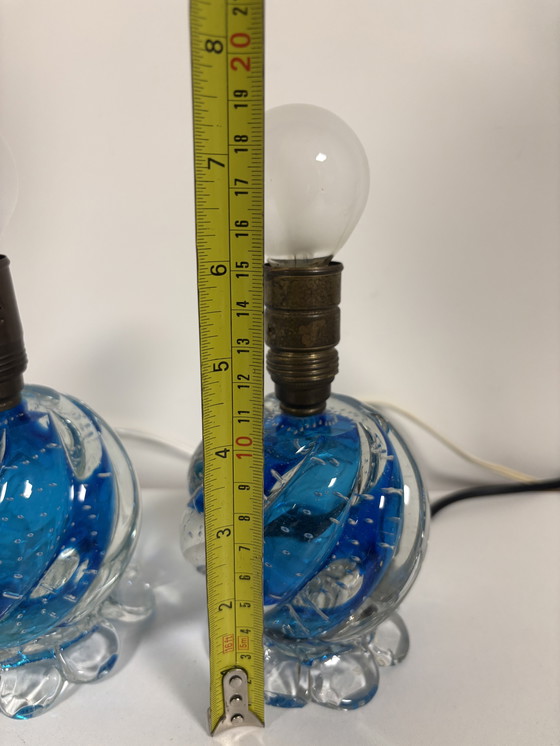 Image 1 of Design by Seguso, Murano Bullicante Tafellamp Italy.