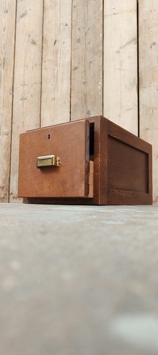 Mobile schedario da scrivania vintage in legno anni '20 New Objectivity