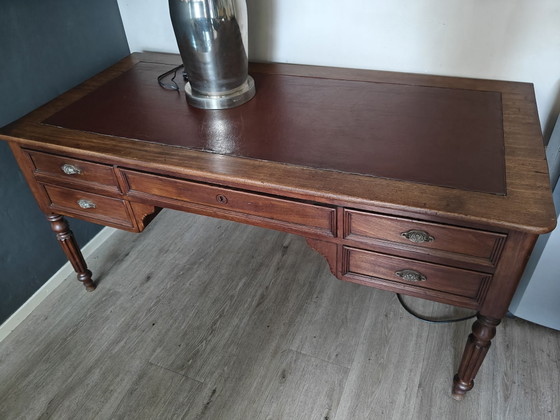 Classic Antique Wooden Desk Louis XVI – Leather (photo 3 of 5)