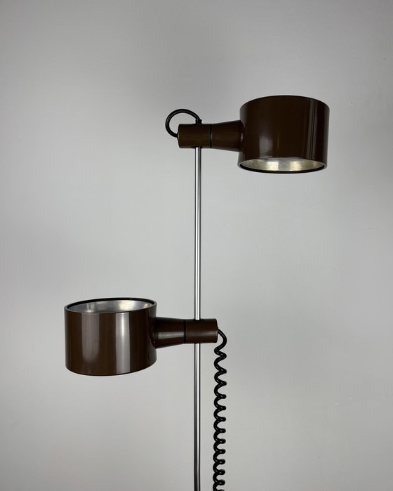 Image 1 of Vintage Floor Lamp by Ronald Homes for Conelight Twinlight 1970s Space Age Industrial design Mid Century 70s Minimalism