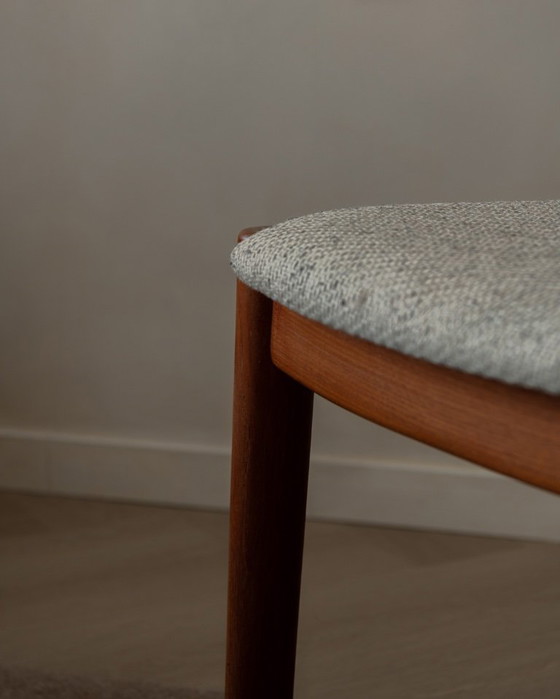 Image 1 of Vintage Danish Teak Dining Chairs (Pair) | Model Morten by Niels Koefoed for Koefoed’s Hornslet | Original Upholstery