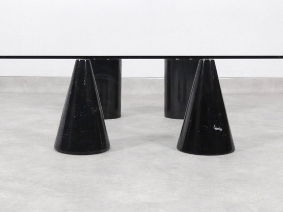 Image 1 of Vintage Italian Rectangular Marble Coffee Table with Glass Top