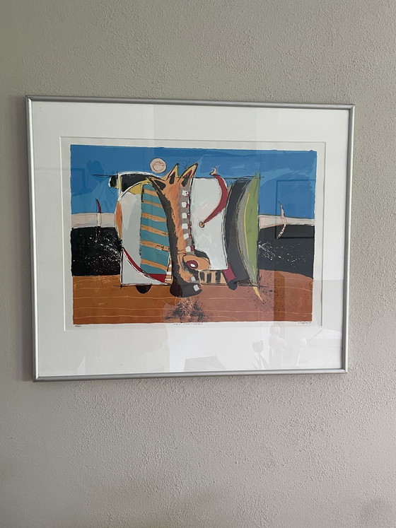 Image 1 of 2 zeefdrukken nr 63x 160 van Cor Z. de Jong, “ Het Voorteken” e “ De Voorspelling “