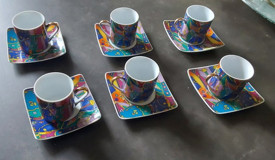 Image 1 of Service à café le galion modèle Mask porcelaine de Limoges 