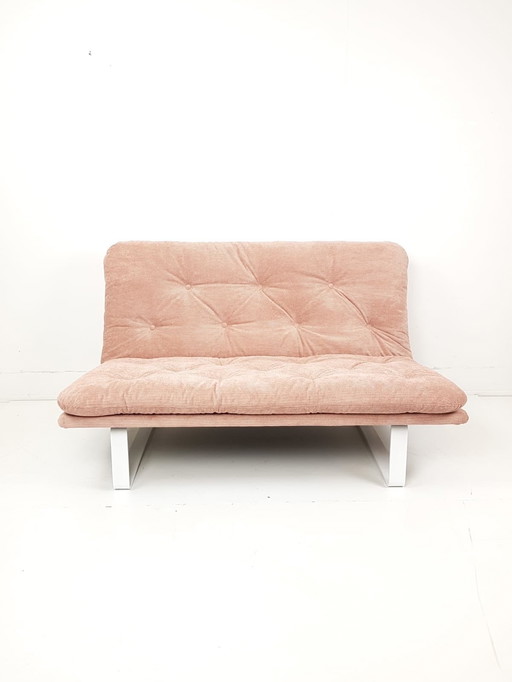 Vintage roze Artifort Kho Liang Le tweezits bankje | bank