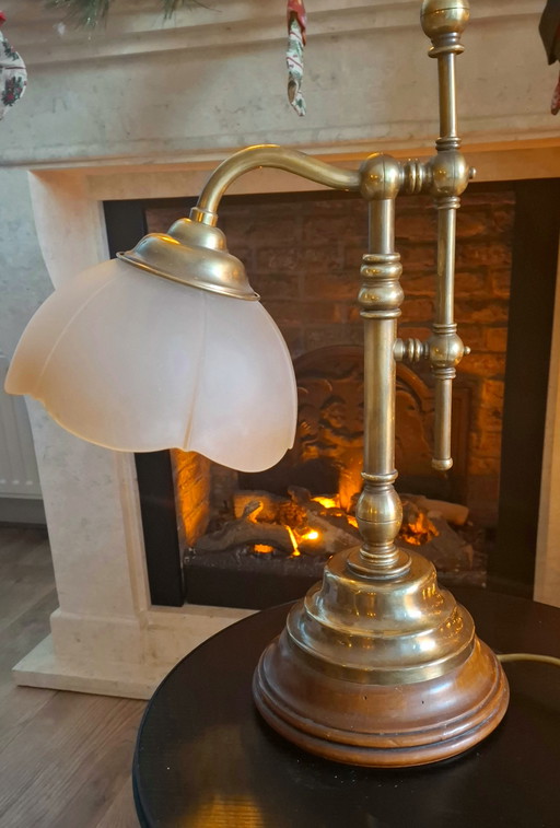 Bureaulamp vintage messing 