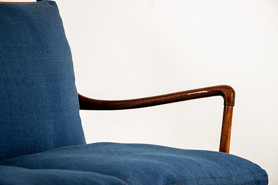 Image 1 of 2-seat Danish sofa in mahogany and cane, model PJ 149/2 OR "Colonial chair" by Ole Wanscher for Poul Jeppesen.