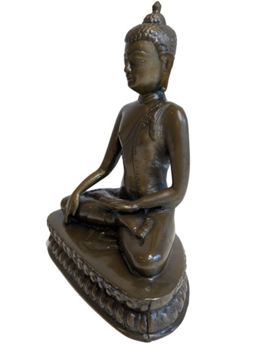 Ancien Bouddha népalais en bronze en Dhyana Mudra - 092 – Sculptures (photo 9 of 10)