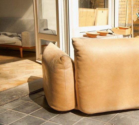 Image 1 of Magnificent natural leather three-seater sofa by Mario Marenco for Arflex