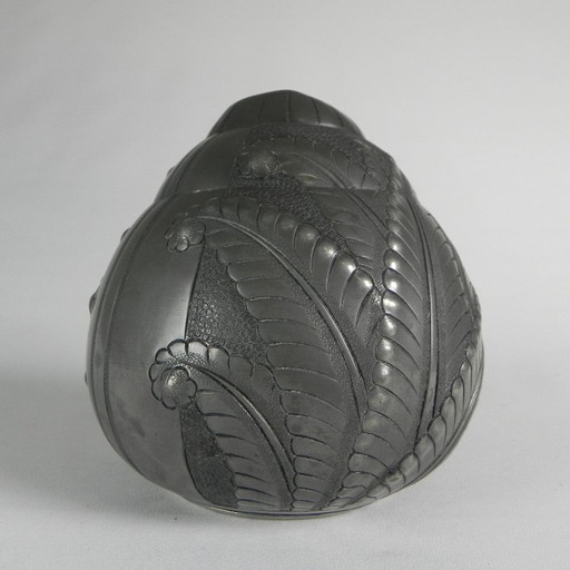 Pewter Art Nouveau vase, signed PETIZON, early 20th century