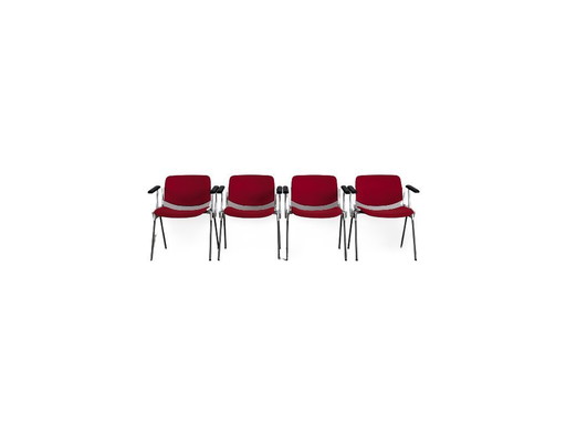 Set van 4 Castelli stoelen, Giancarlo Piretti fauteuils, vintage stijl