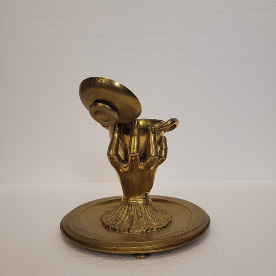 Image 1 of Inkwell “Hand of Glory”, gilt bronze, early 20th century - France