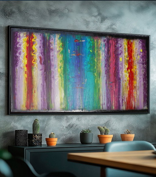 Abstract A1402 - painting on XXXL canvas 210cm