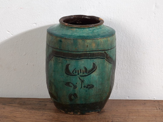 Jarrón antiguo esmaltado verde esmeralda (c.1820) #26 – Jarrones (photo 38 of 40)