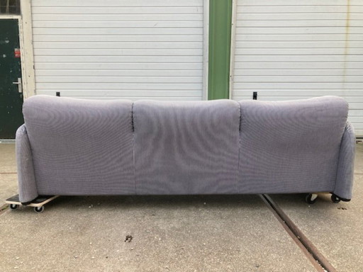 Cassina Maralunga 3-zitsbank, tweekleurig zwart/grijs fluweel