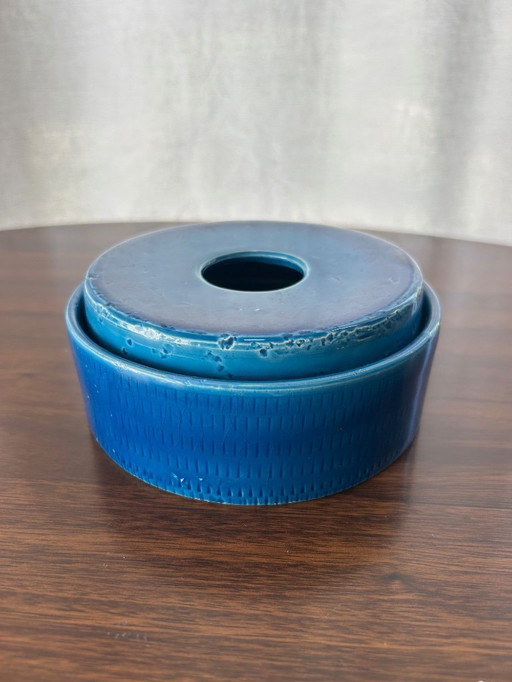 cendrier en céramique bleue 1970