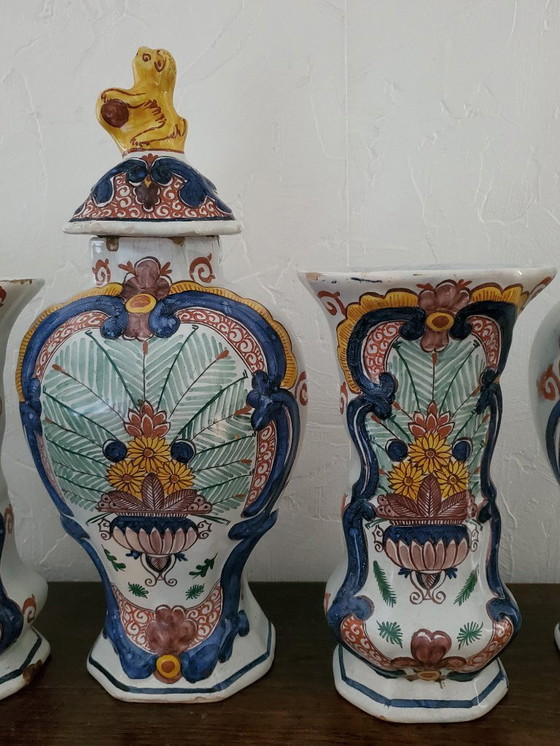 Image 1 of Delft - Juego de 5 piezas en loza - siglo XVIII (ref 3811)