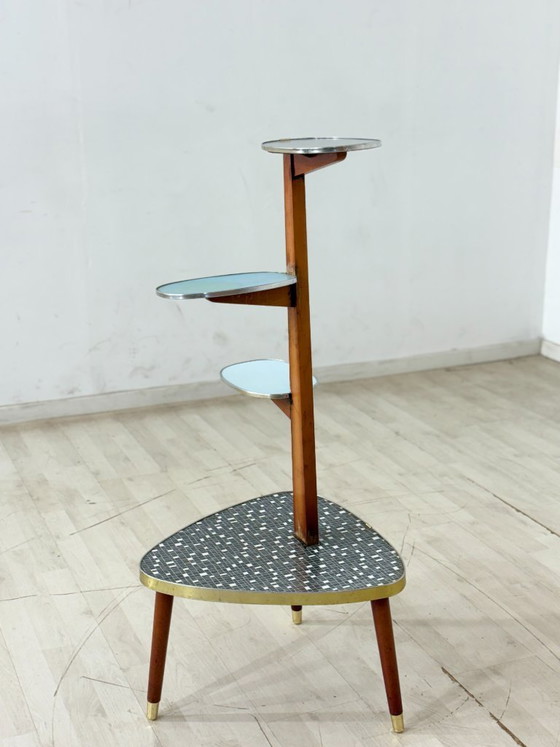 Image 1 of Vintage Etagere Nierentisch / Blumentisch / schöner Mid-Century Blumenständer