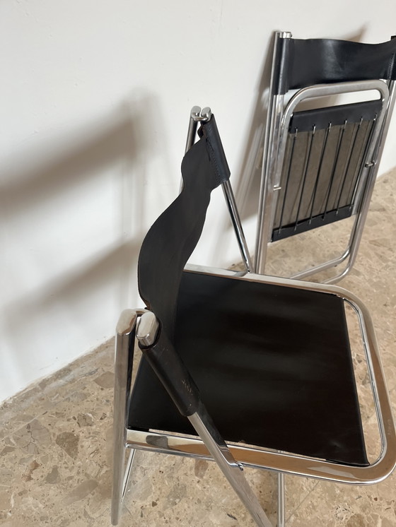 Image 1 of Originele Arrben Tamara klapstoelen met zwart leer
