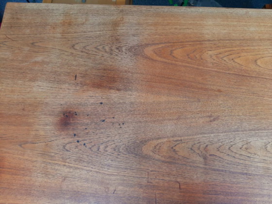 Image 1 of Vintage Deens Design Bureau | NM made in Denmark| Massief Teak| 5 Laden | 2 uitschuifplankjes | Made in Denmark