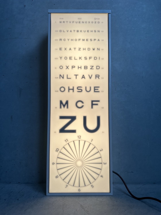 Image 1 of Vintage reading test (ophthalmologist's office) - wall lamp