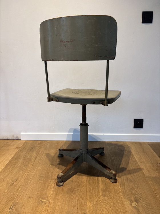 Image 1 of Vintage Industriële Bureaustoel / Desk Chair Tubax