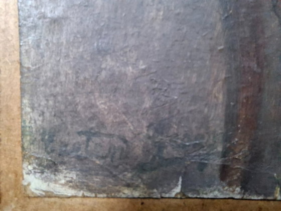 Image 1 of George Creten – Intimes Porträt einer Frau – Öl auf Papier auf Holz