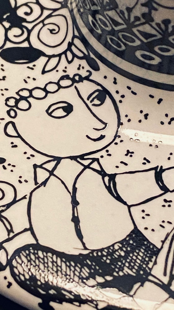 Image 1 of Rosenthal kaarsenstandaard met figuren en bloemen (ontwerp Björn Wiinblad)