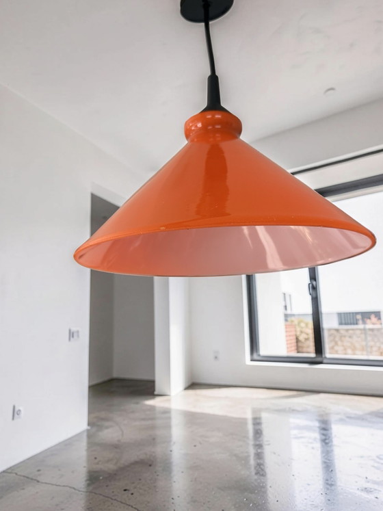 Lampada a sospensione vintage in vetro arancione "Cappello da strega" anni '70/'80 Space Age Retro Lampada (photo 3 of 11)