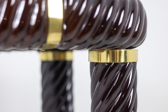 Image 1 of Tommaso Barbi. Keramische console met spiegelend blad. Italië, circa 1970