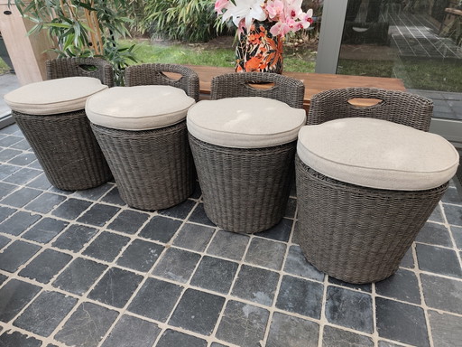 Set mit 4 Garten-Impressionen-Stühlen