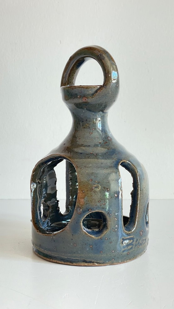 Image 1 of Vintage handcrafted stoneware candlestick