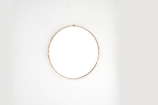 Vintage brass mirror, Italy, 1960s.