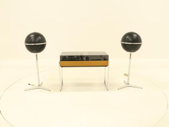 Image 1 of Wega Studio 3212 Hifi de Verner Panton & 2 enceintes Grundig Audiorama modèle 8000