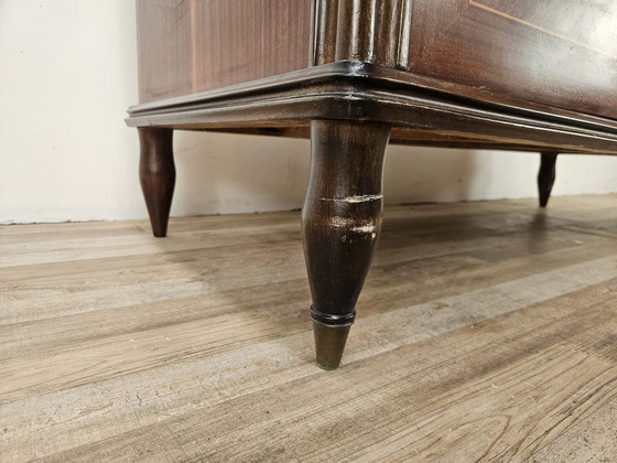 Image 1 of Cómoda de los años 80 en nogal, palisandro y arce.