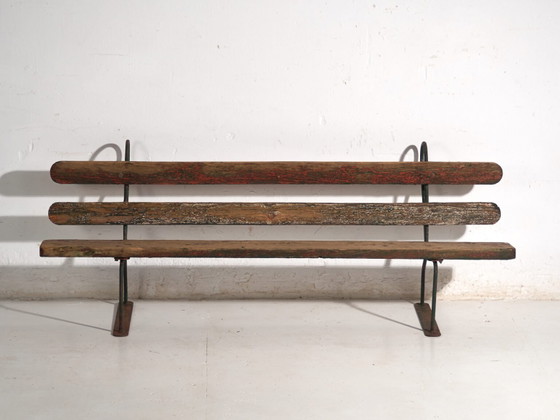 Panca antica in ferro e legno di pino – Europa Centrale, circa 1920 – Panche, Iron, Rustic (photo 33 of 40)