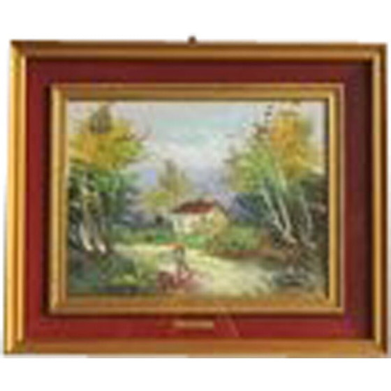 Image 1 of Vintage oil on canvas Landscape framed by Giovanni Cappelletti, 1970