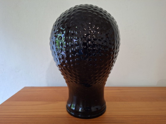 Testa di manichino vintage per cuffie in vetro nero – Oggetti decorativi (photo 4 of 6)
