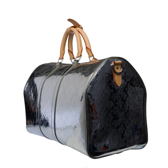 Image 1 of Borsa LOUIS VUITTON Keepall in cuoio argentato - 100226