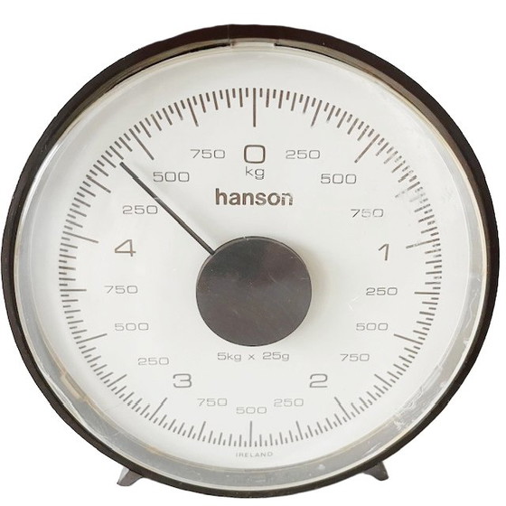 Image 1 of Vintage retro weegschaal Hanson bruin beige 1970's